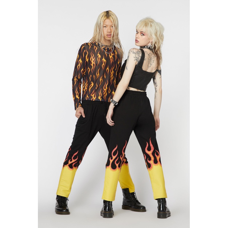 Flame Border Track Pant