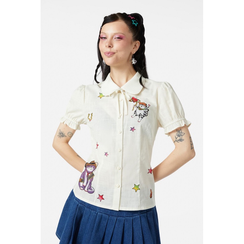 Meowdy Badge Blouse