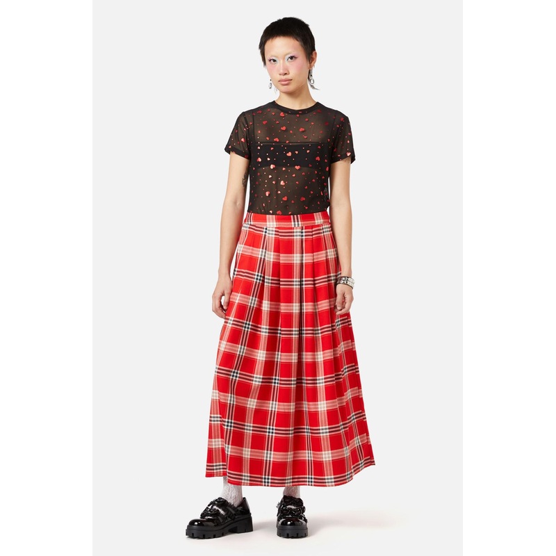 Queen Of Cats Tartan Skirt