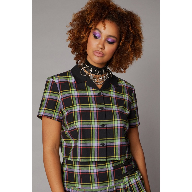 Vivid Tartan Goth Blouse