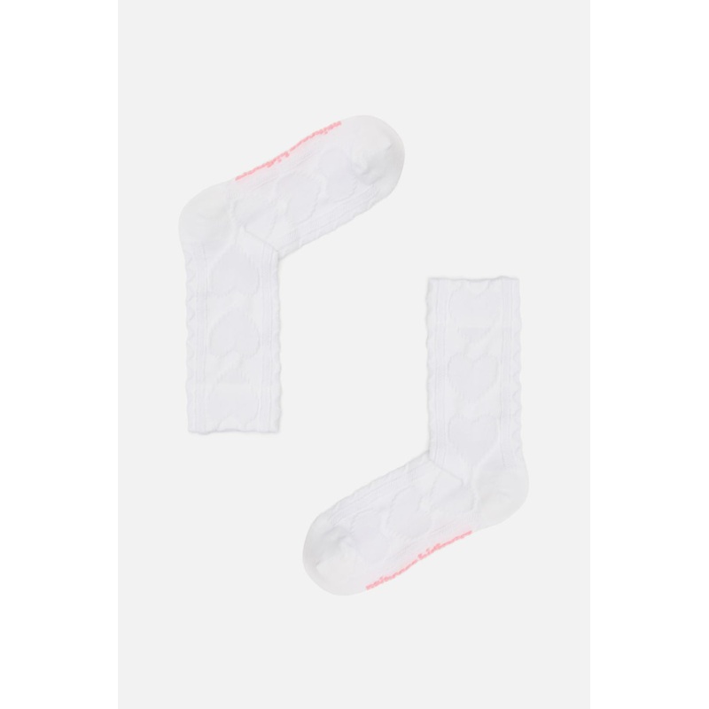 White Hearts Socks