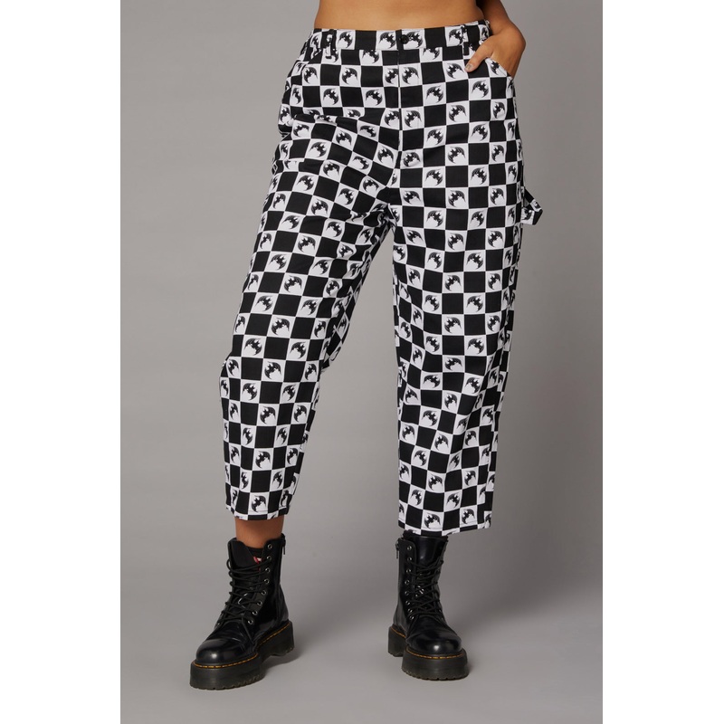 Bat Check Print Goth Pant