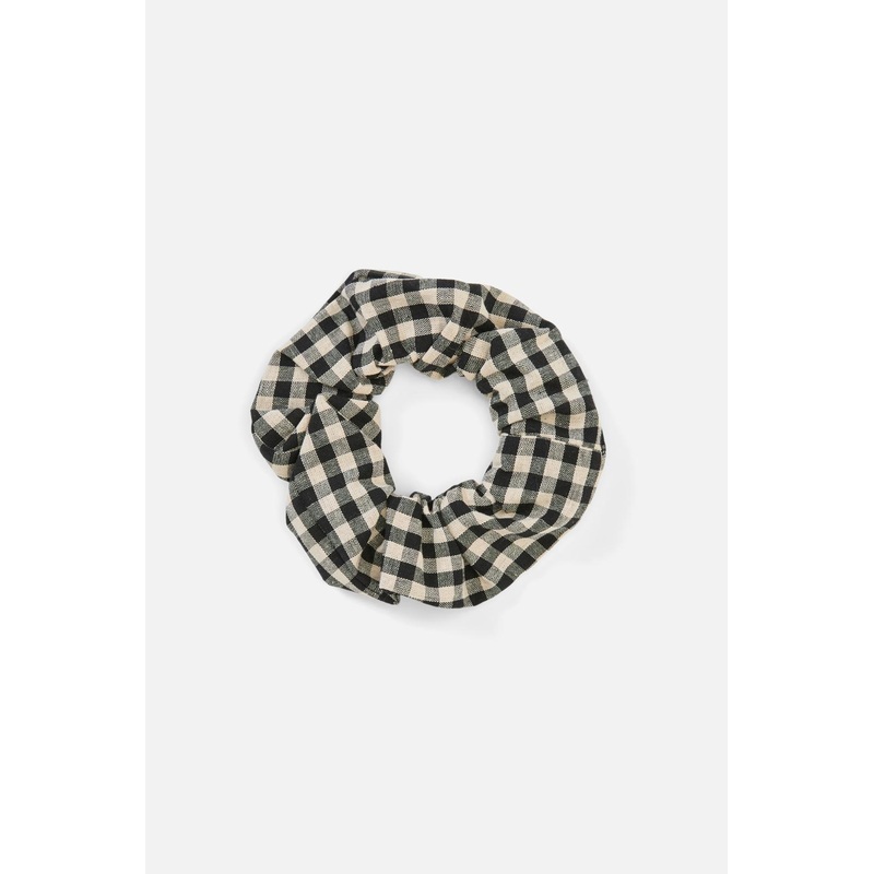 Black Renae Check Scrunchie