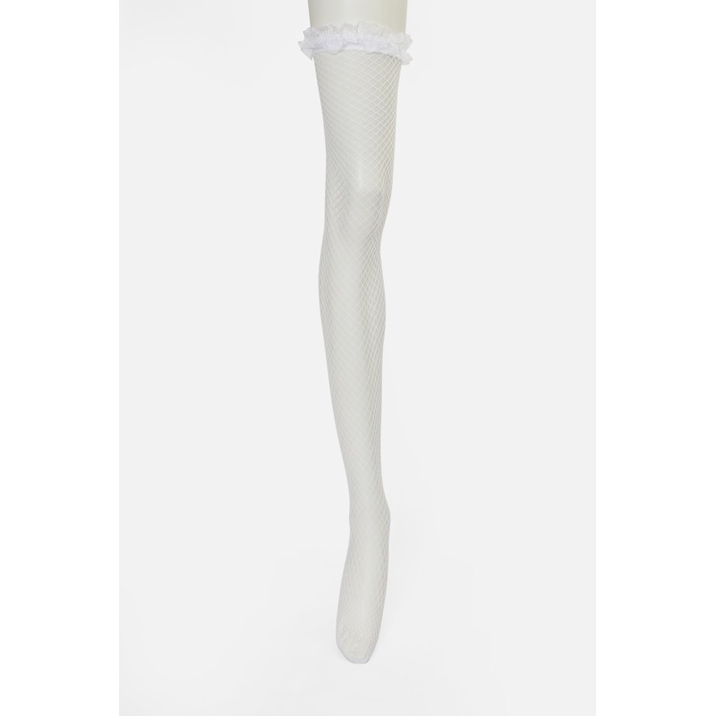 Fishnet Frill Over Knee Sock