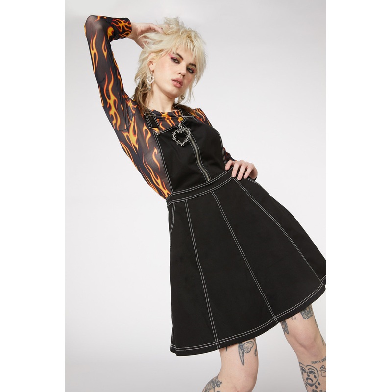 Metal Heart Zip Up Pinny