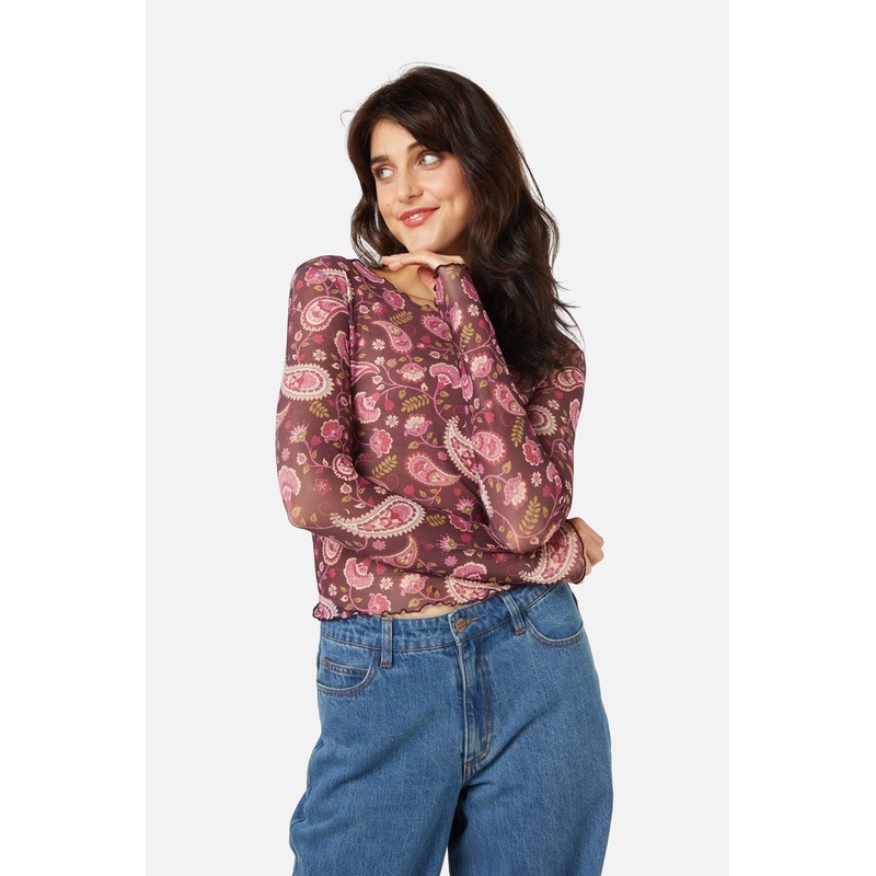 Paisley Mesh Top