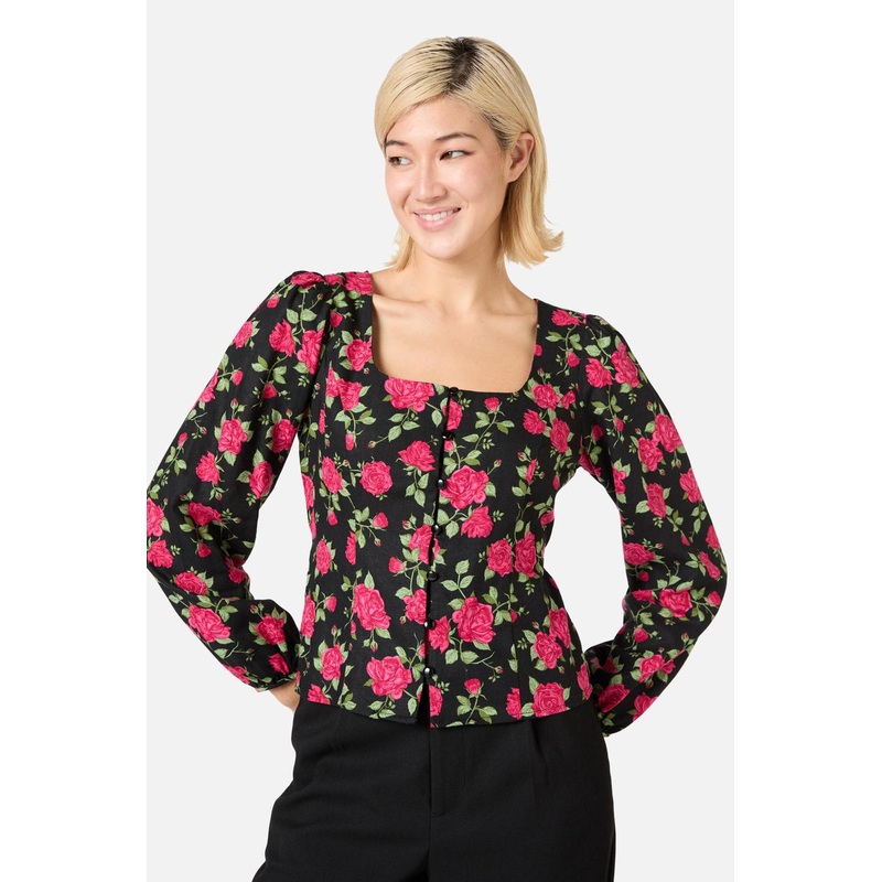 Winter Rose Blouse Top