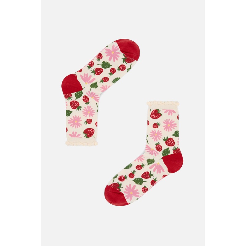 Cream La Fraise Socks