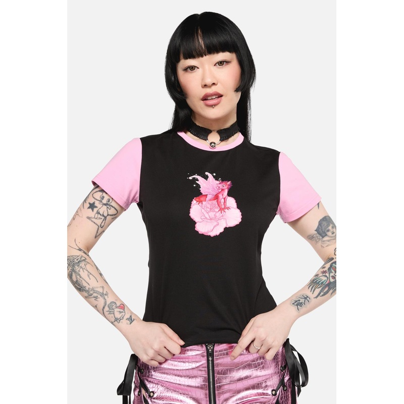 Dragons Grove Contrast Sleeve Tee