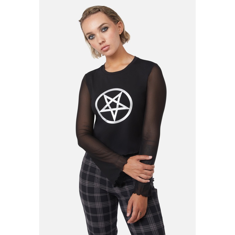 Pentagram Contrast Mesh Top
