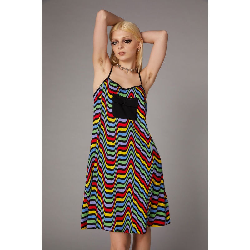 Warped Print Dress