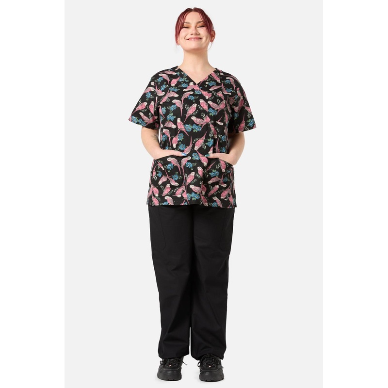 Budgie Love Top & Pant Scrub Set