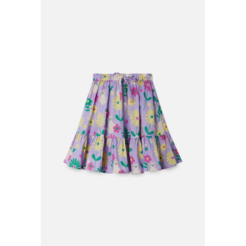 Cat Flower Kids Skirt