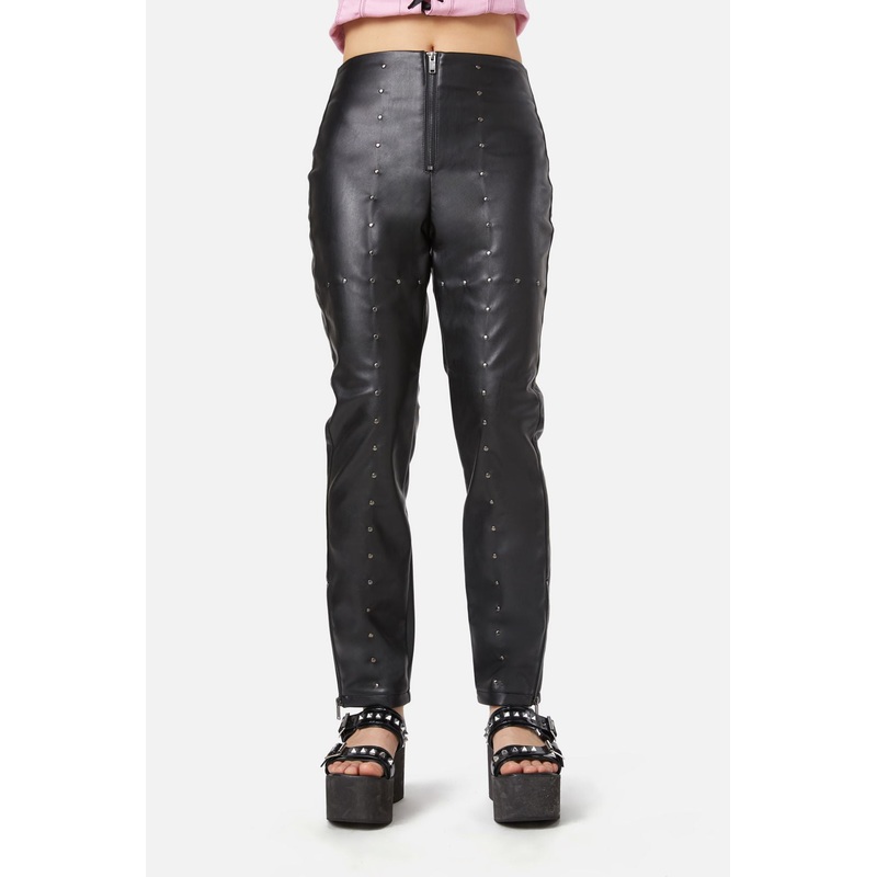 Goth Studded PU Leggings