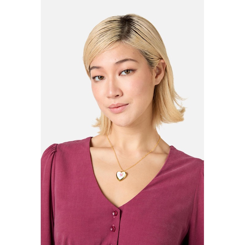 Pink Flower Vintage Locket