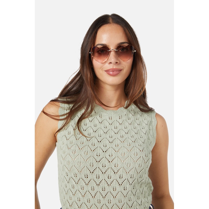 Warm Grey Heart Sunglasses