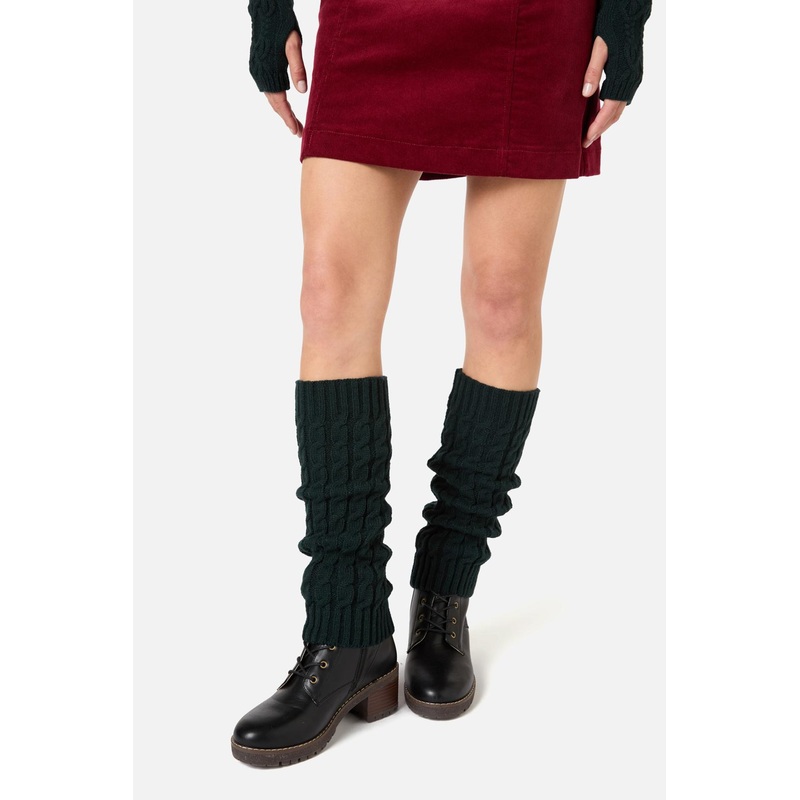 Dark Teal Cable Leg Warmers