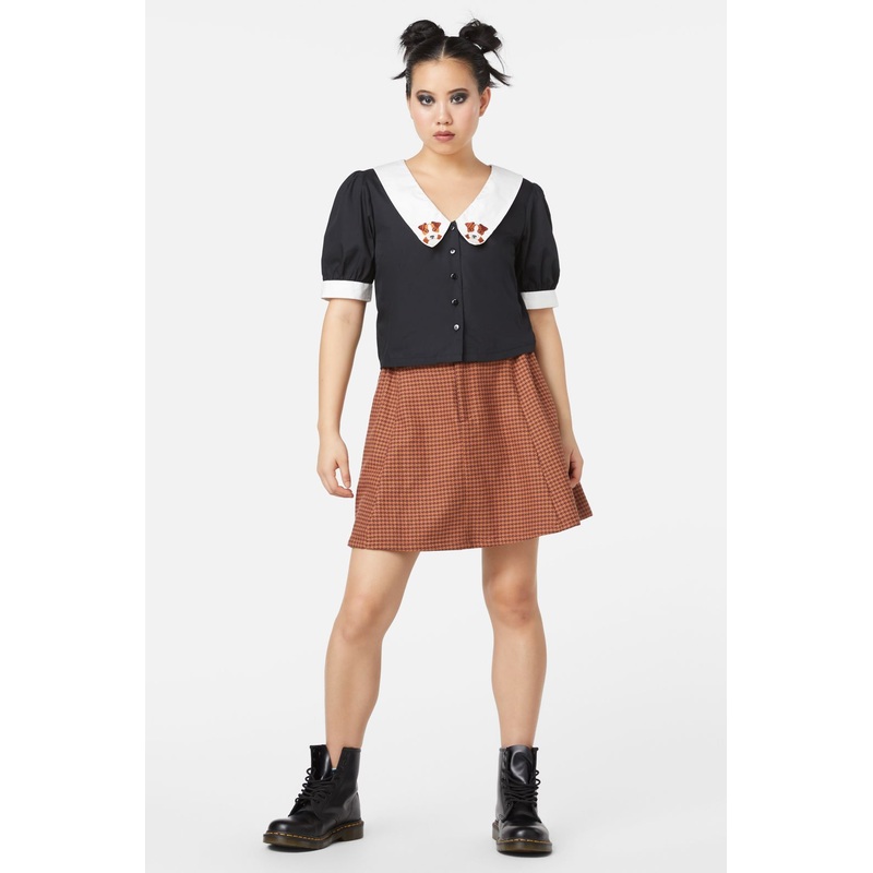 Puppy Embroidery Blouse