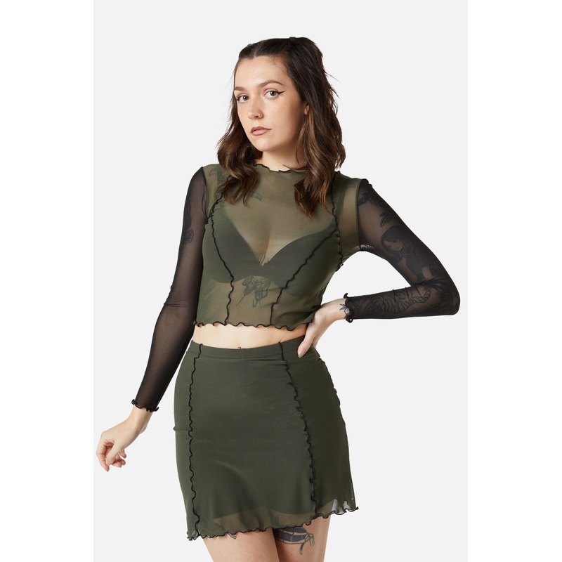 Sheer Mesh Jersey Skort