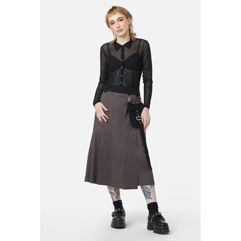 Time & Date Pleated Unisex Skirt