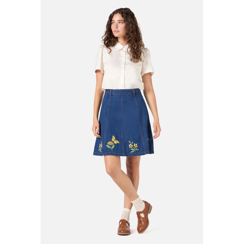 Butterfly Embroidered Skirt