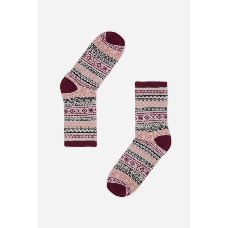 Dark Red Autumn Sock