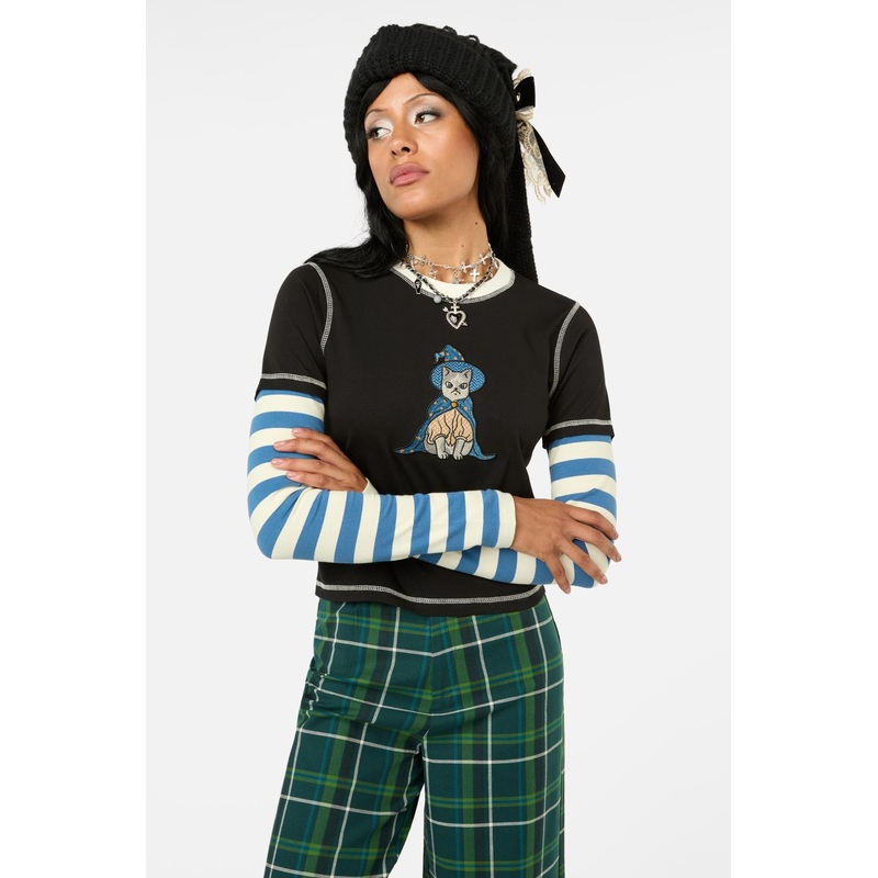 Iykyk Long Contrast Sleeve Top