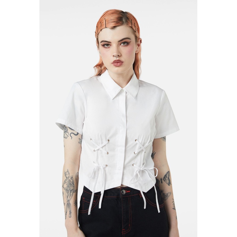 Eliza Lace Up Blouse