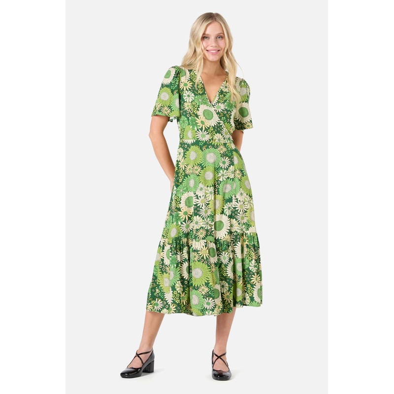 Viva Floral Midi Wrap Dress