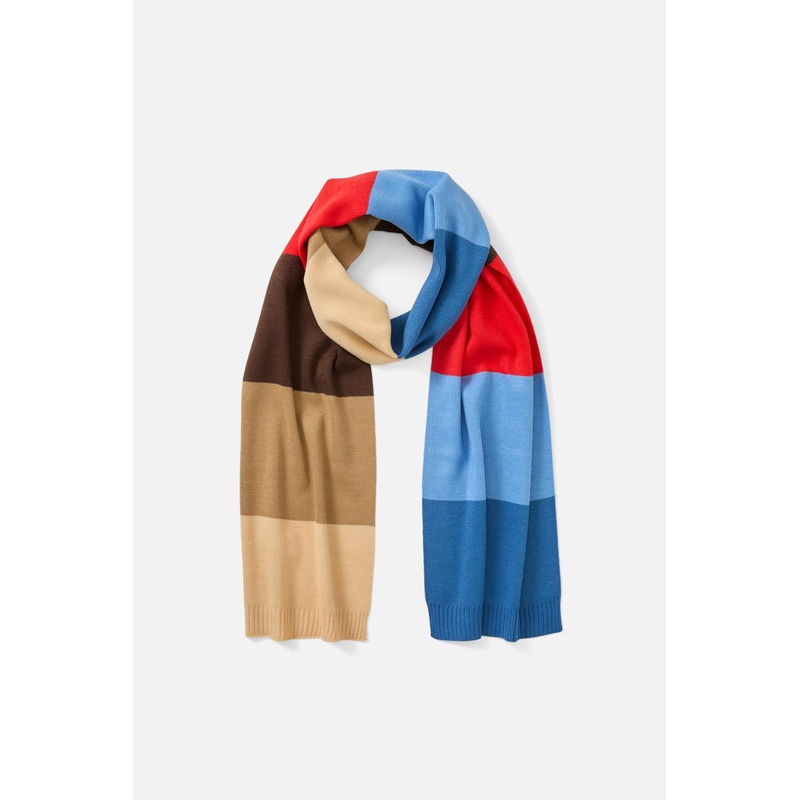 Blue Striped Knit Scarf