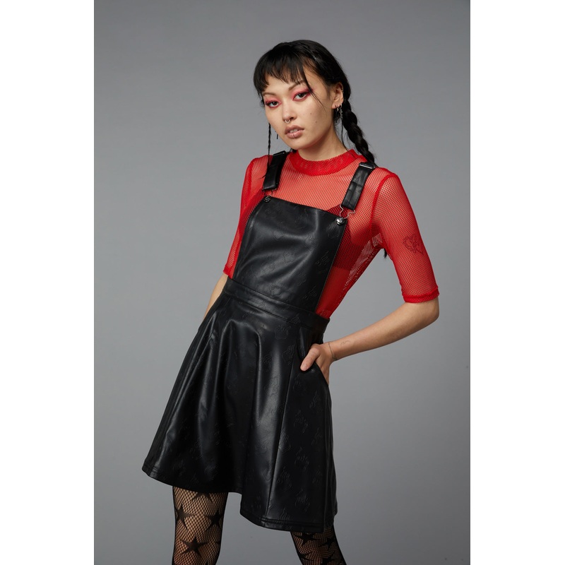 Flamin Embossed Pu Pinafore