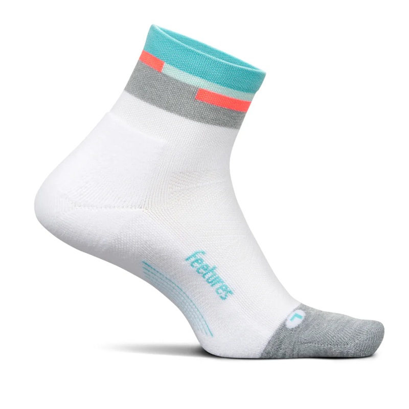Feetures Elite | Light Cushion | Quarter Length | Aquatic White