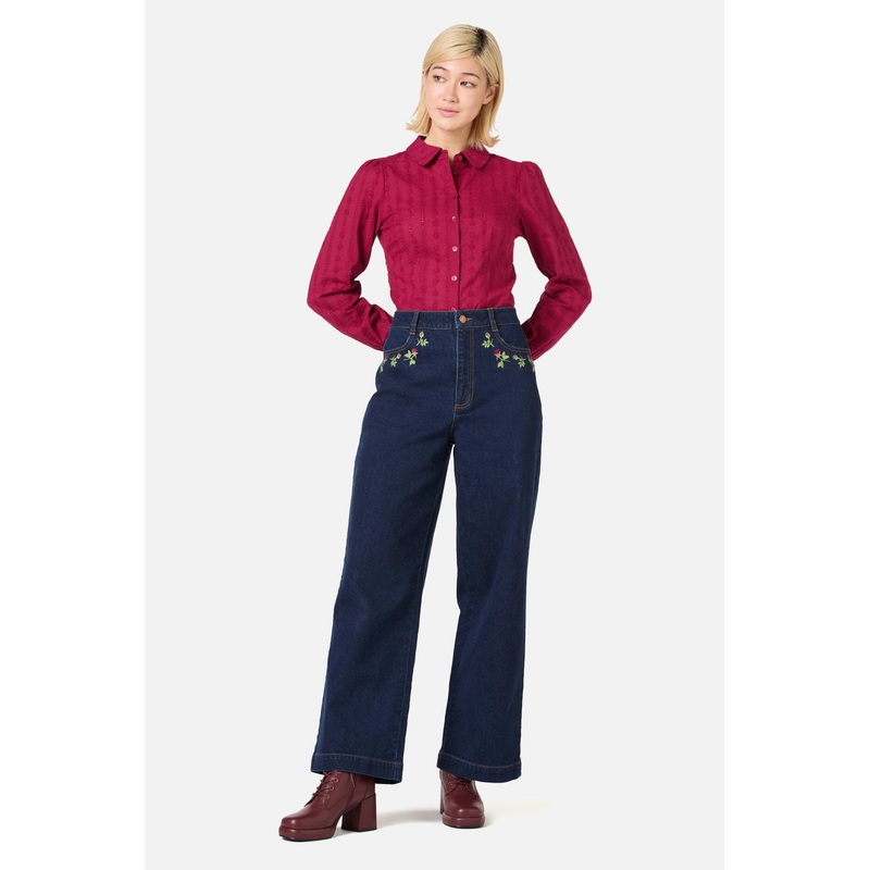 Rose Bud Embroidered Jean