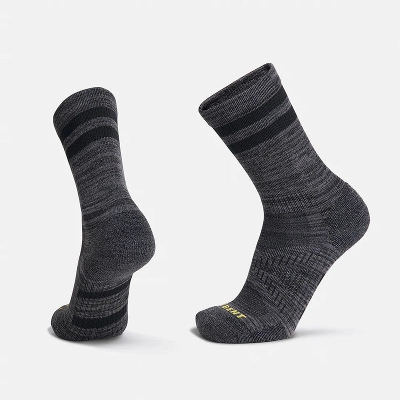 Le Bent Trail Sock | Targeted Cushion | 3/4 Crew Length | Black Marle