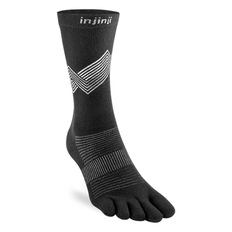 Injinji Run Sock | Lightweight | Crew Length | Black