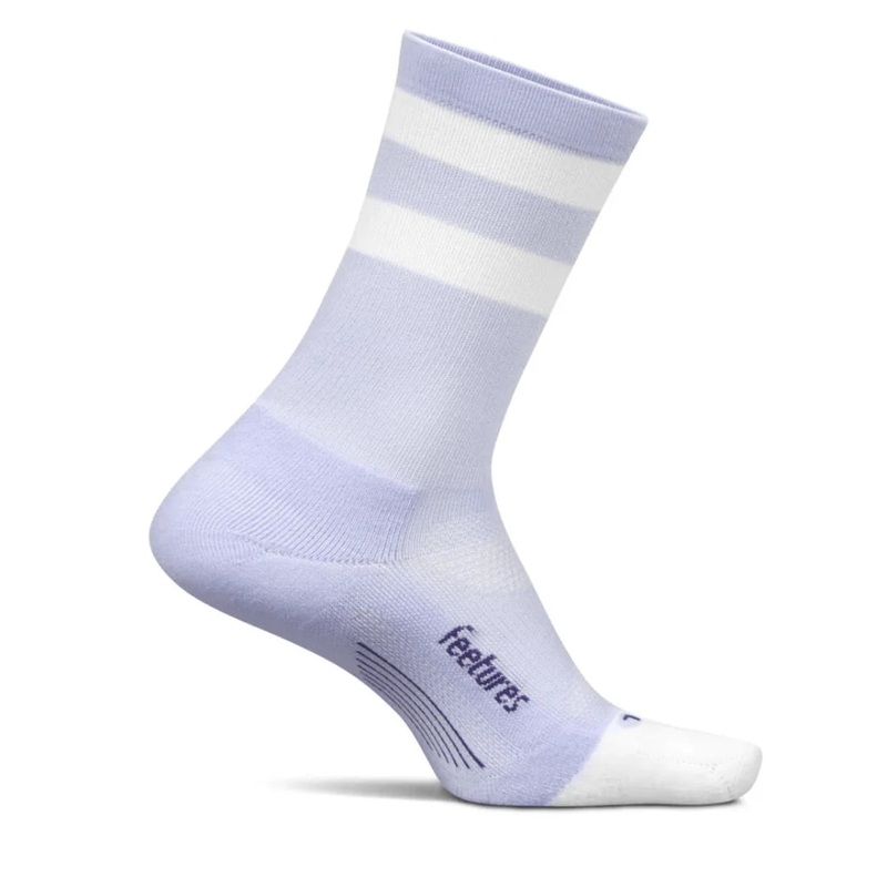 Feetures Elite | Light Cushion | Mini-Crew | Lilac High Top Stripe