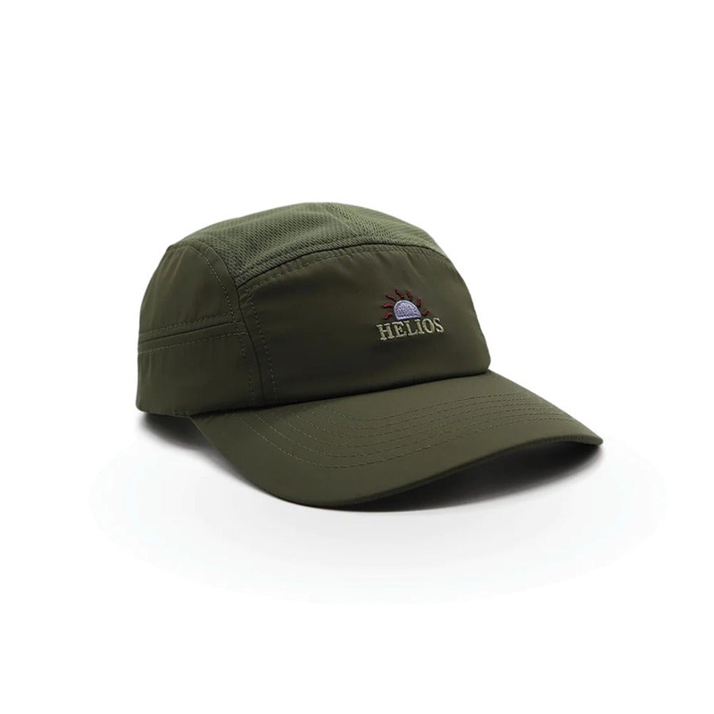 Helios Ultralight 7 Panel Running Cap | Firm Brim | Olive