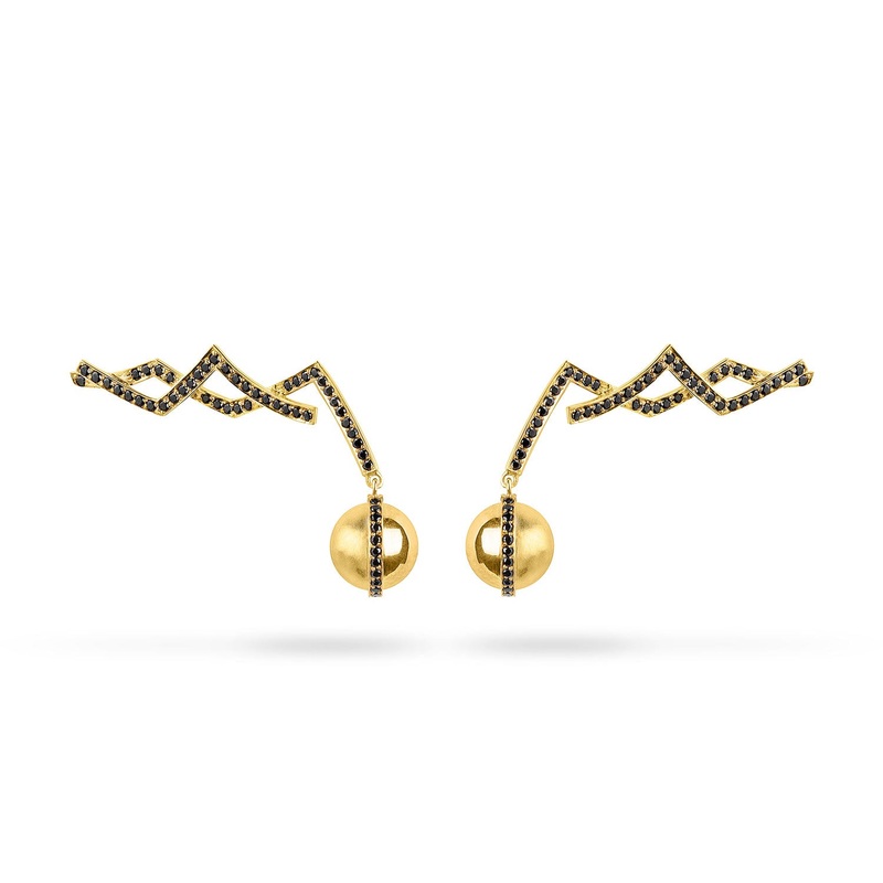 Corset Lace Orb Earrings