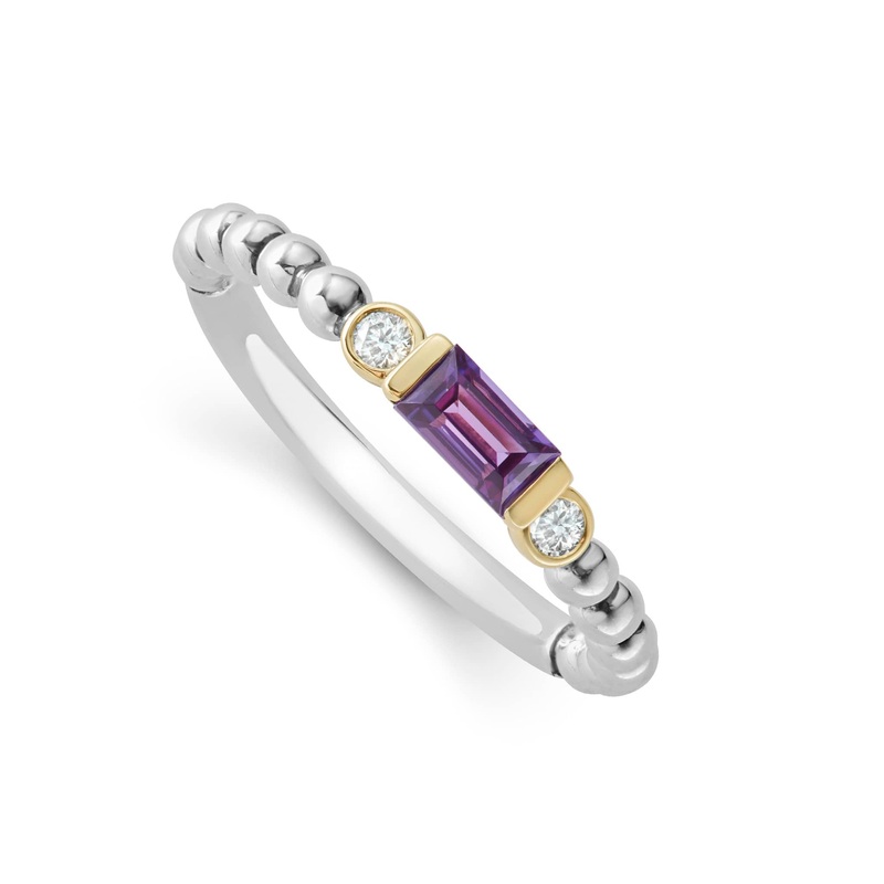 Rittenhouse Amethyst and Diamond Stacking Ring