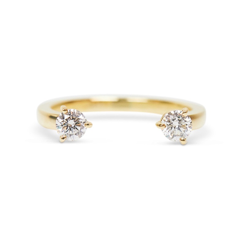 White Diamond Dot Ring