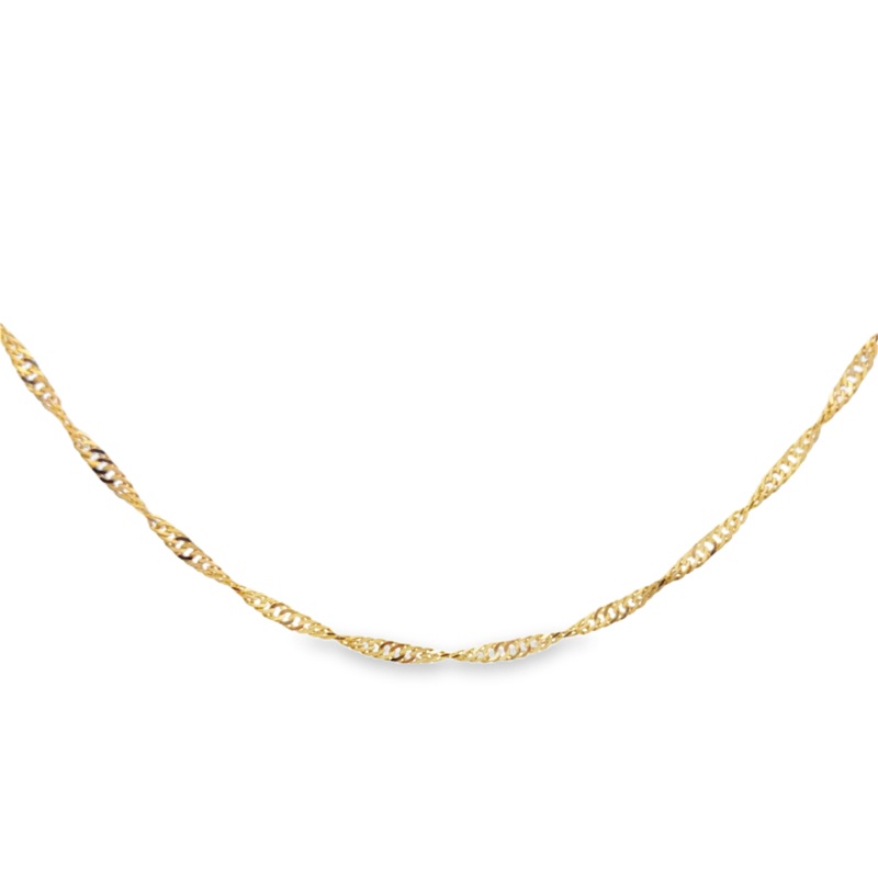 Yellow 18 Karat 2.2mm Twisted Cuban Chain Estate Jewelry with