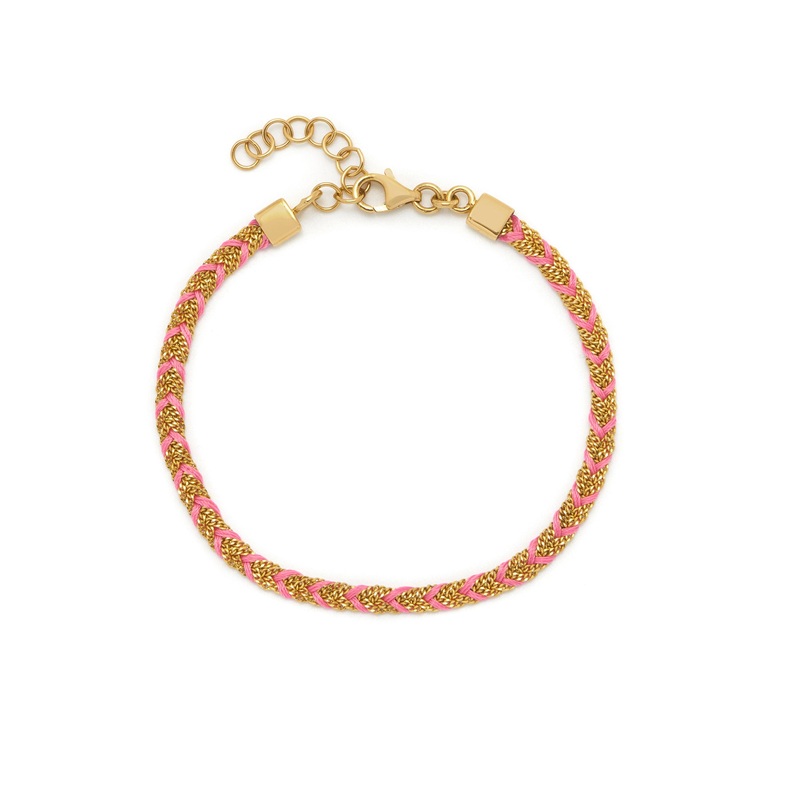Pink and Gold Kuna Friendship Bracelet