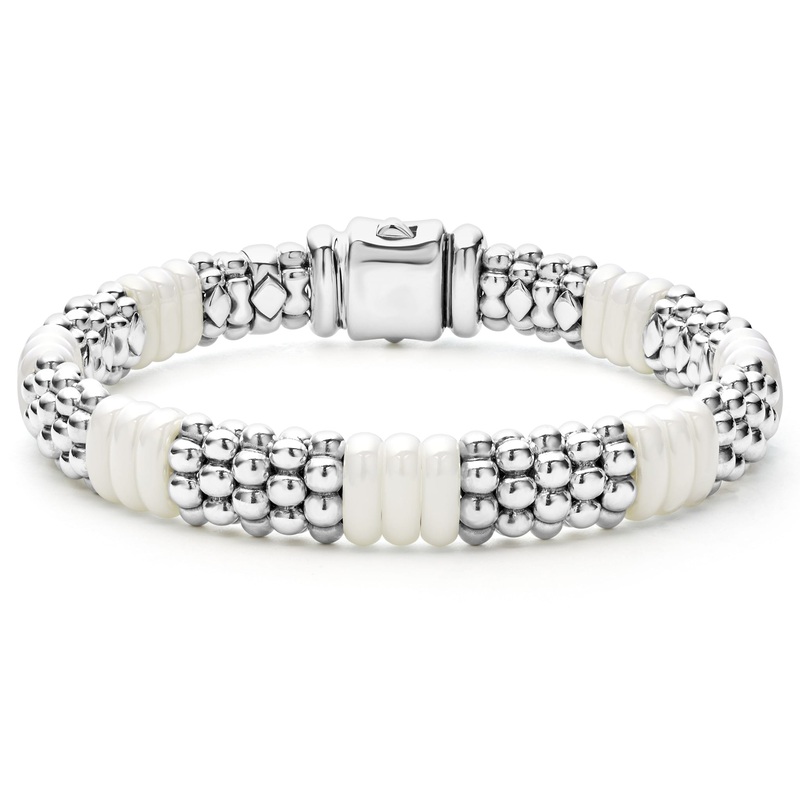White Caviar White Ceramic Caviar Beaded Bracelet | 9mm