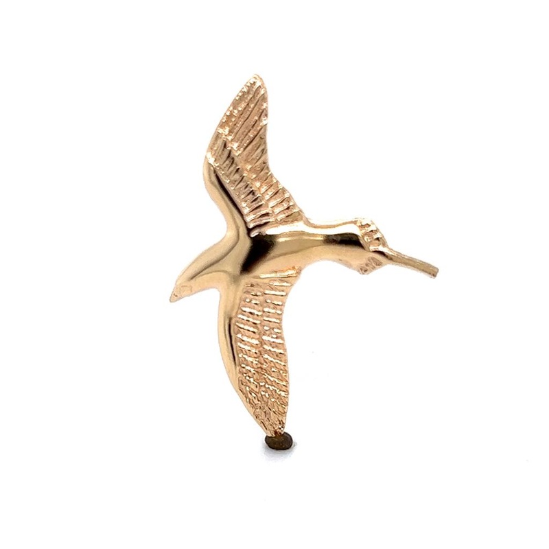 Yellow 14 Karat Bird in Flight Charm Estate Jewelry with