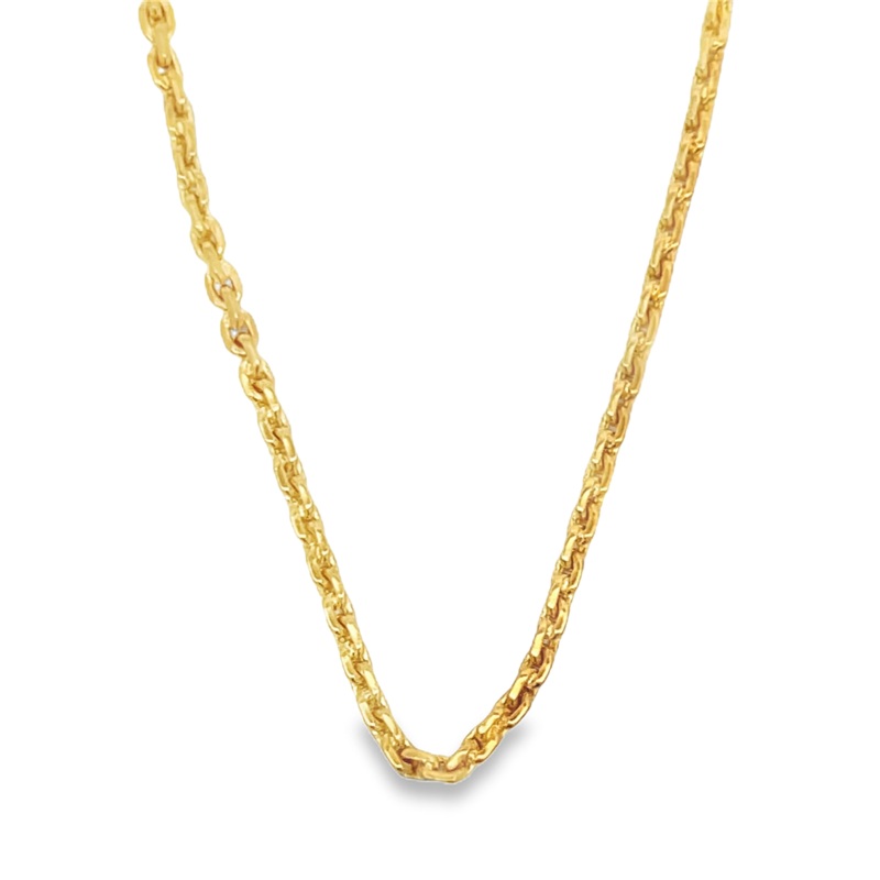 Yellow 22 Karat 2.90mm Heavy Curb Link Bahat Chain Estate Jewelry with