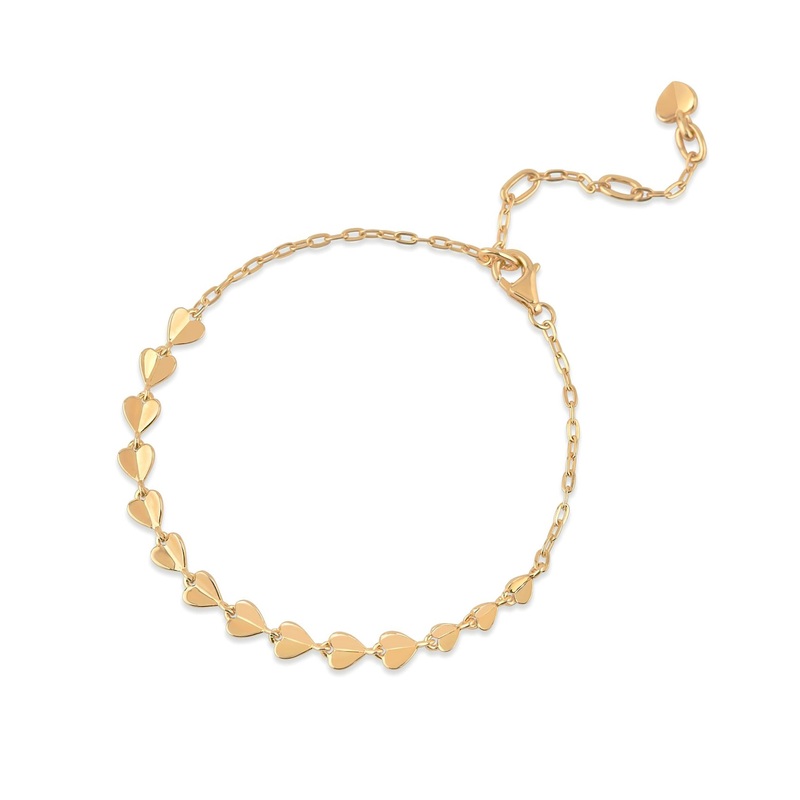 Folded Heart Linked Bracelet