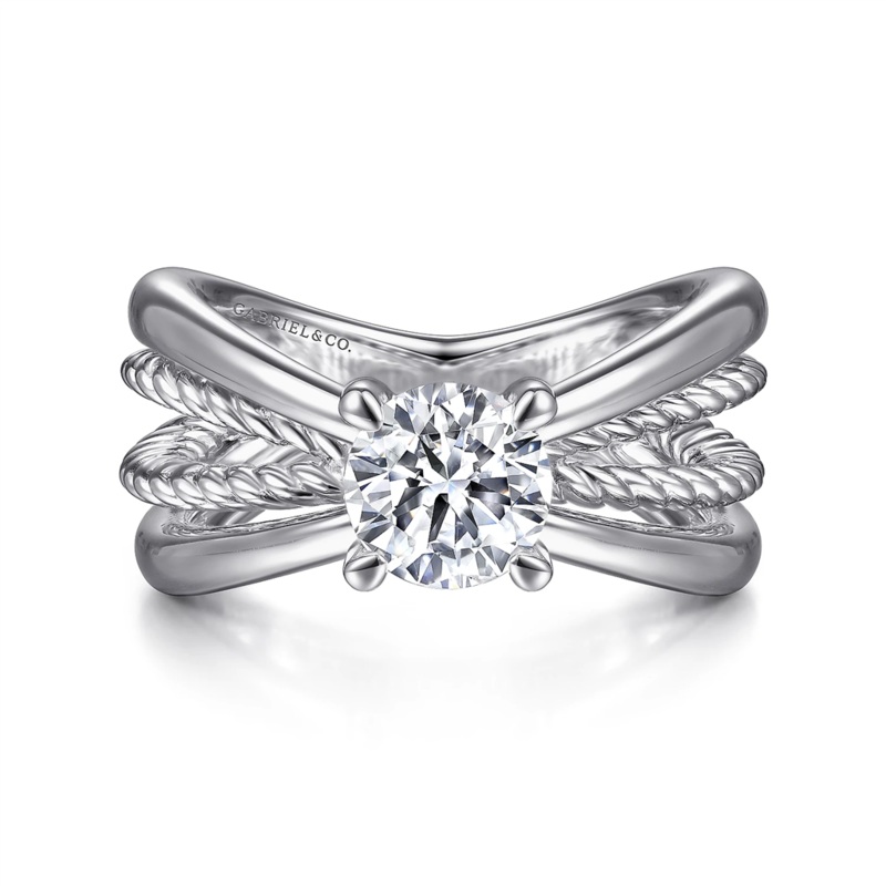 Gabriel & Co. Uta – Split Shank Twisted Engagement Ring Mounting