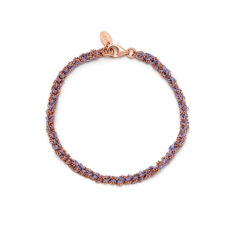 Panama Friendship Bracelet Purple and Rose Gold