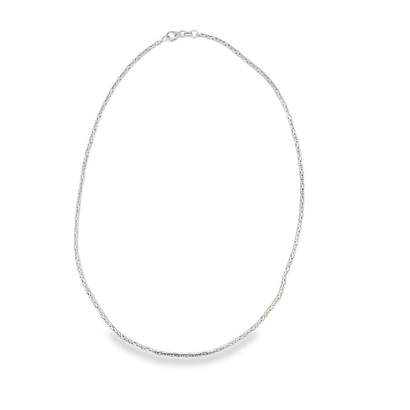 White 18 Karat 1.8mm Byzantine Chain Estate Jewelry with
