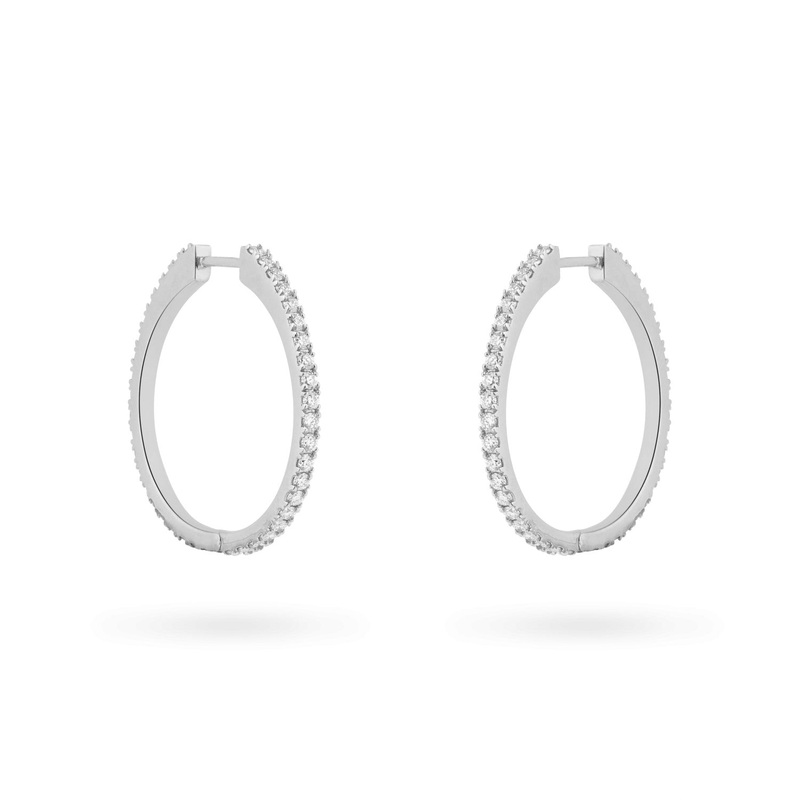 White Gold Continuous Hoops